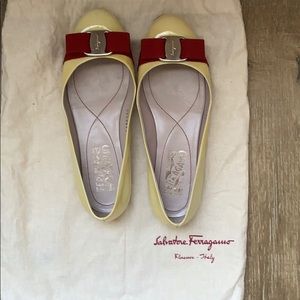 Salvatore Ferragamo Varina Patent Bow Flats